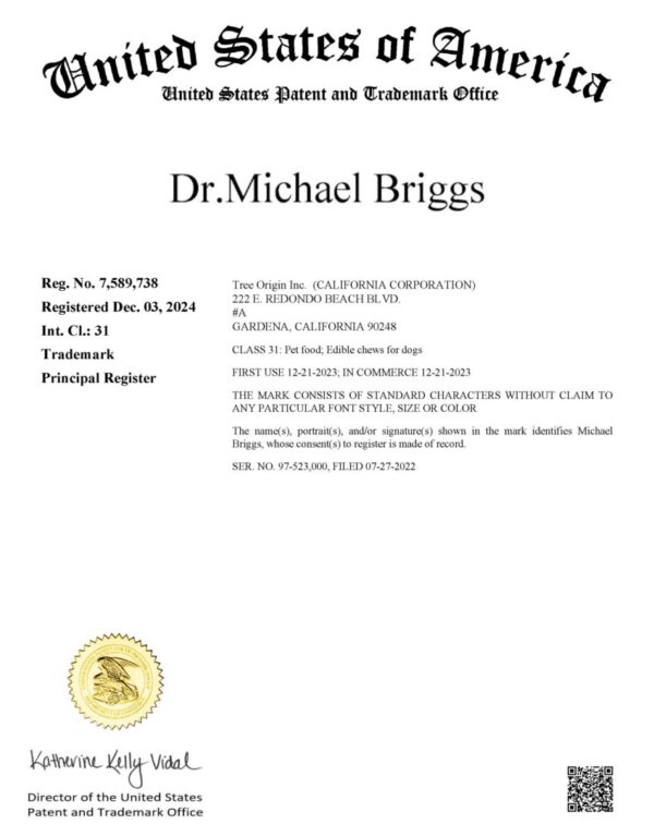 Tree Origin Inc. - Dr.Michael Briggs